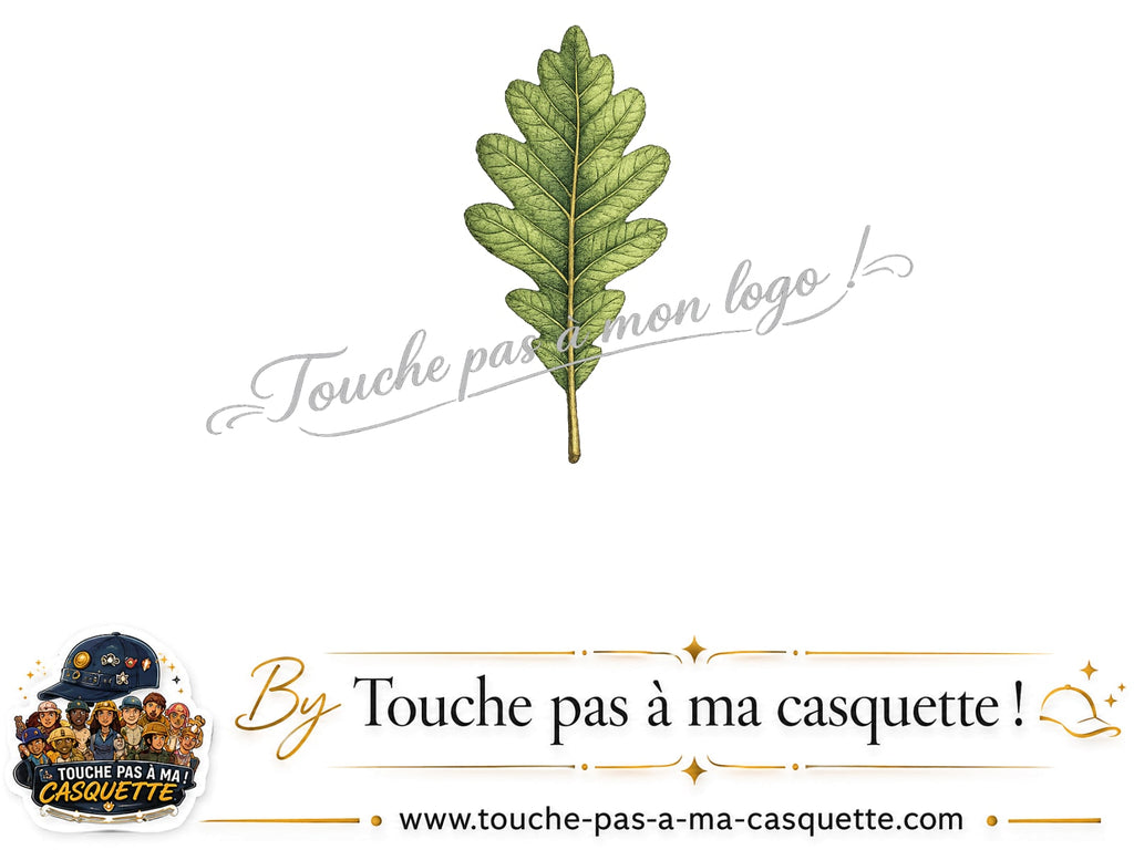 Logo logo440 / motif Feuille de chêne utilisé sur la casquette 7 cm