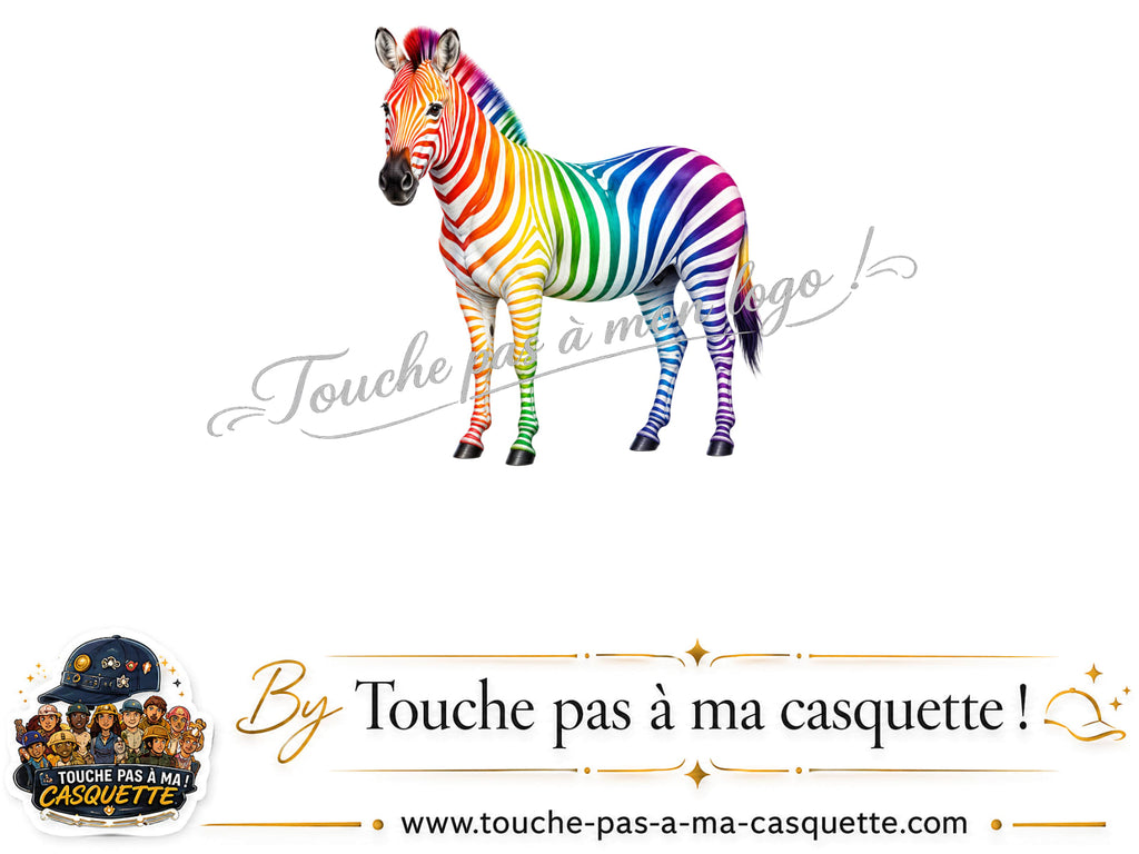 Visuel source Zèbre arc-en-ciel pour casquette personnalisée