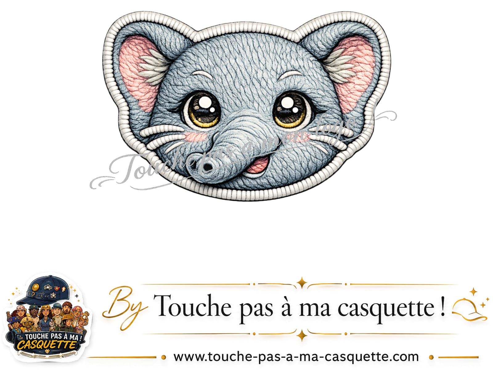 Logo motif Éléphant kawaii