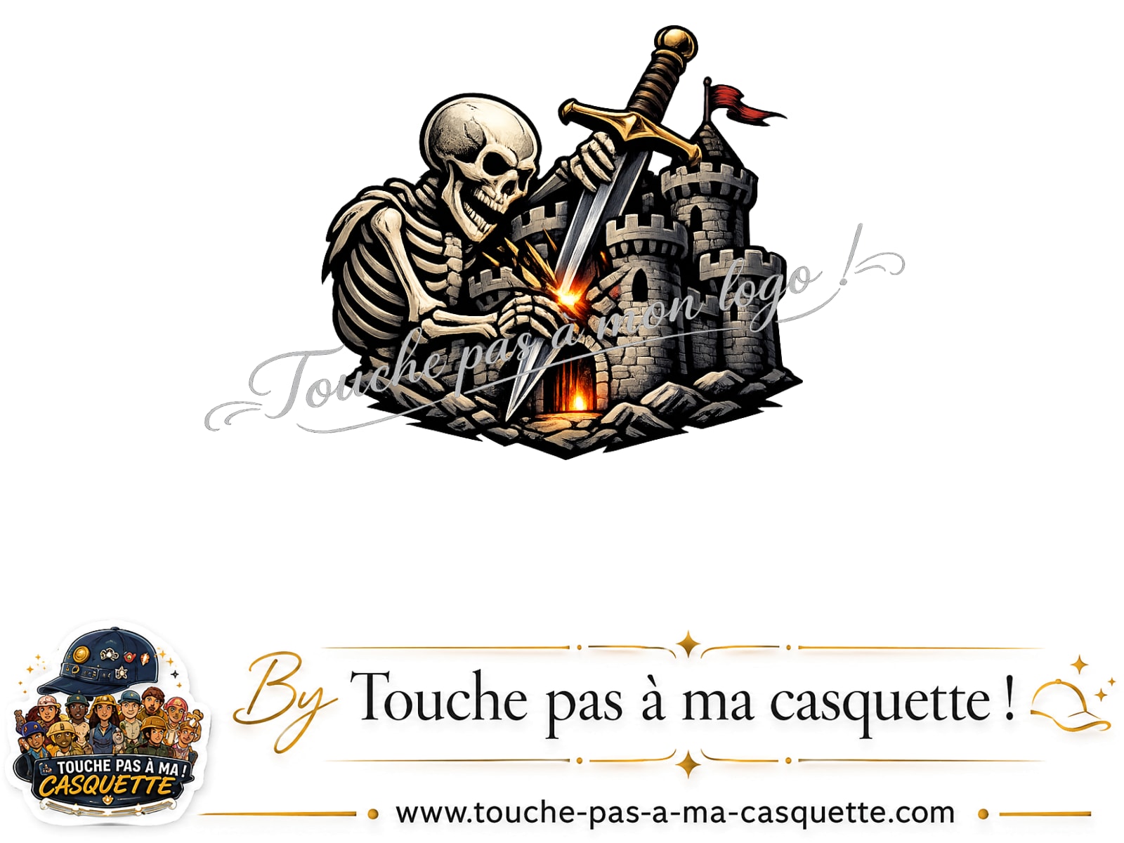 Visuel source Squelette chevalier château pour casquette personnalisée