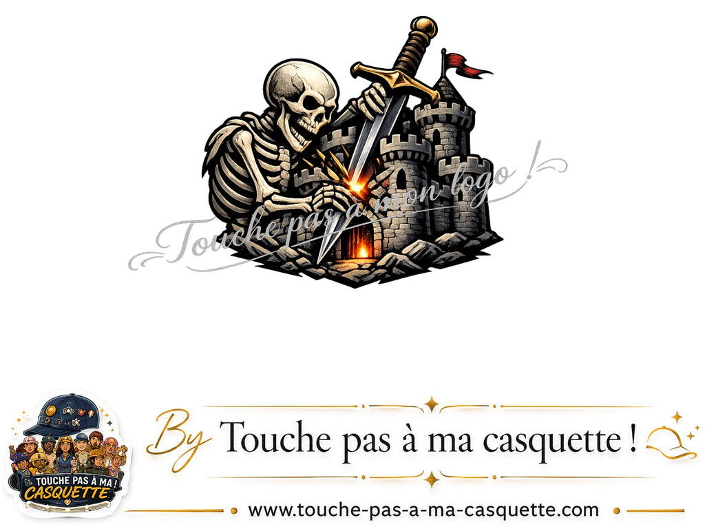 Visuel source Squelette chevalier château pour casquette personnalisée