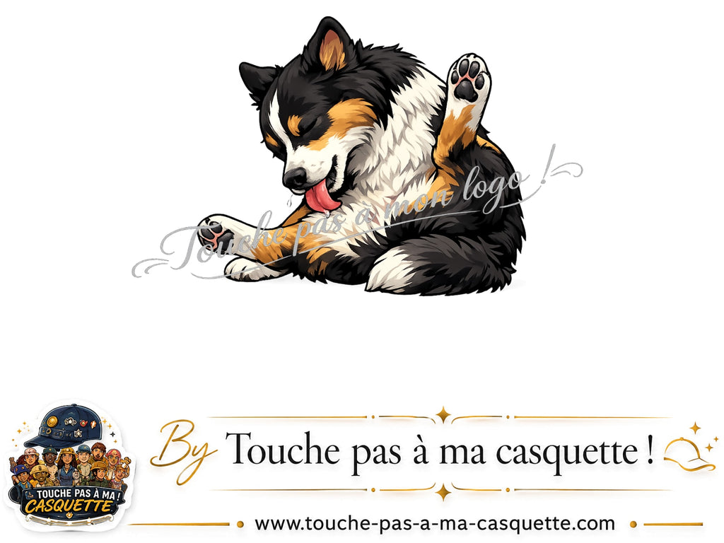 Motif Chien joueur utilisé sur la casquette Beige foncé délavé 5 cm