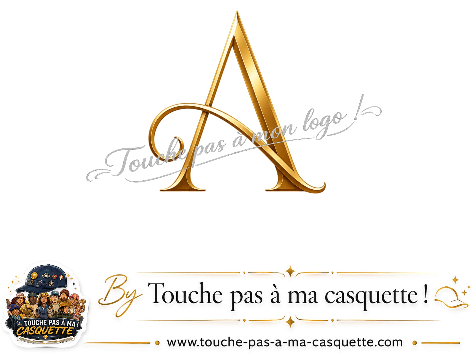 Visuel source Lettre A dorée pour casquette personnalisée