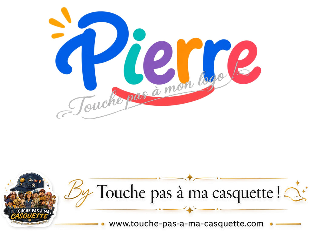 Logo logo418 / motif Prénom Pierre coloré utilisé sur la casquette 3 cm