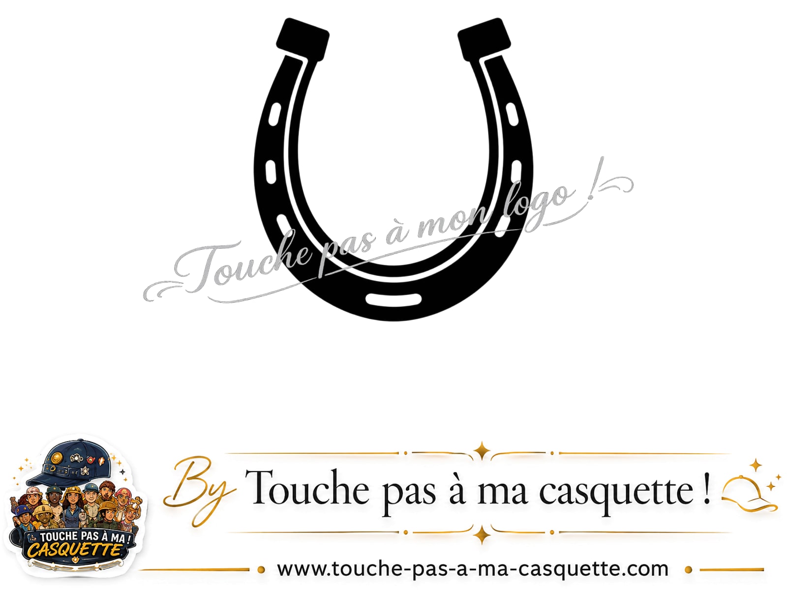 Visuel source Fer à cheval noir pour casquette personnalisée