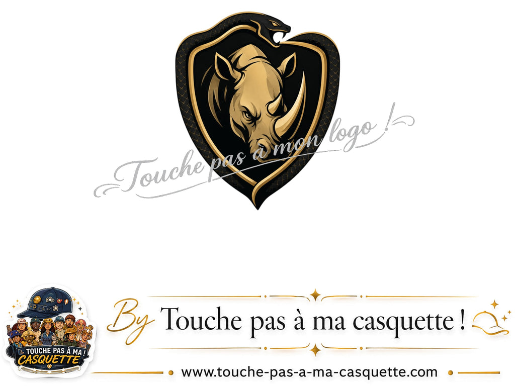 Logo logo361 / motif Écusson rhinocéros utilisé sur la casquette 3 cm