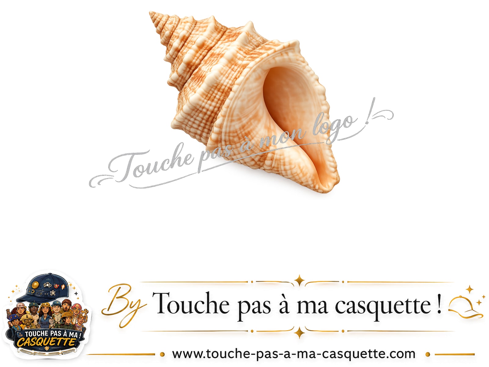 Logo logo388 / motif Coquillage marin utilisé sur la casquette 5 cm
