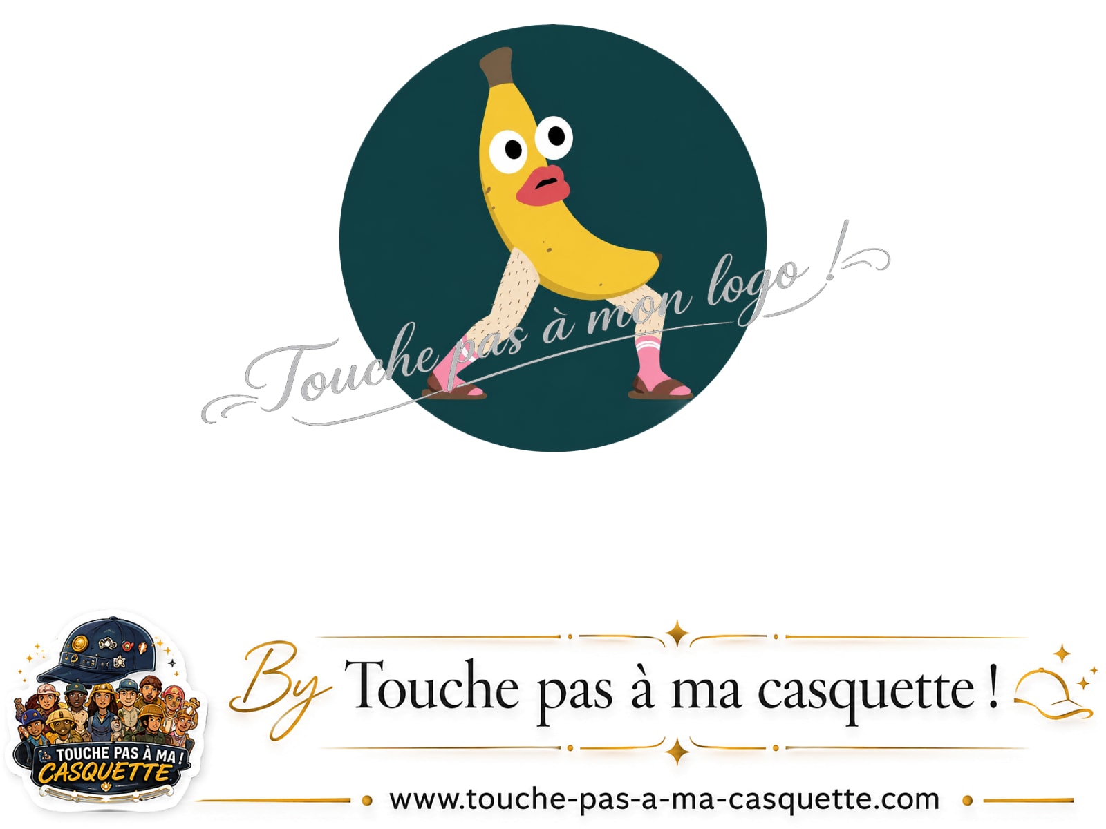 Logo logo355 / motif Banane drôle utilisé sur la casquette 3 cm
