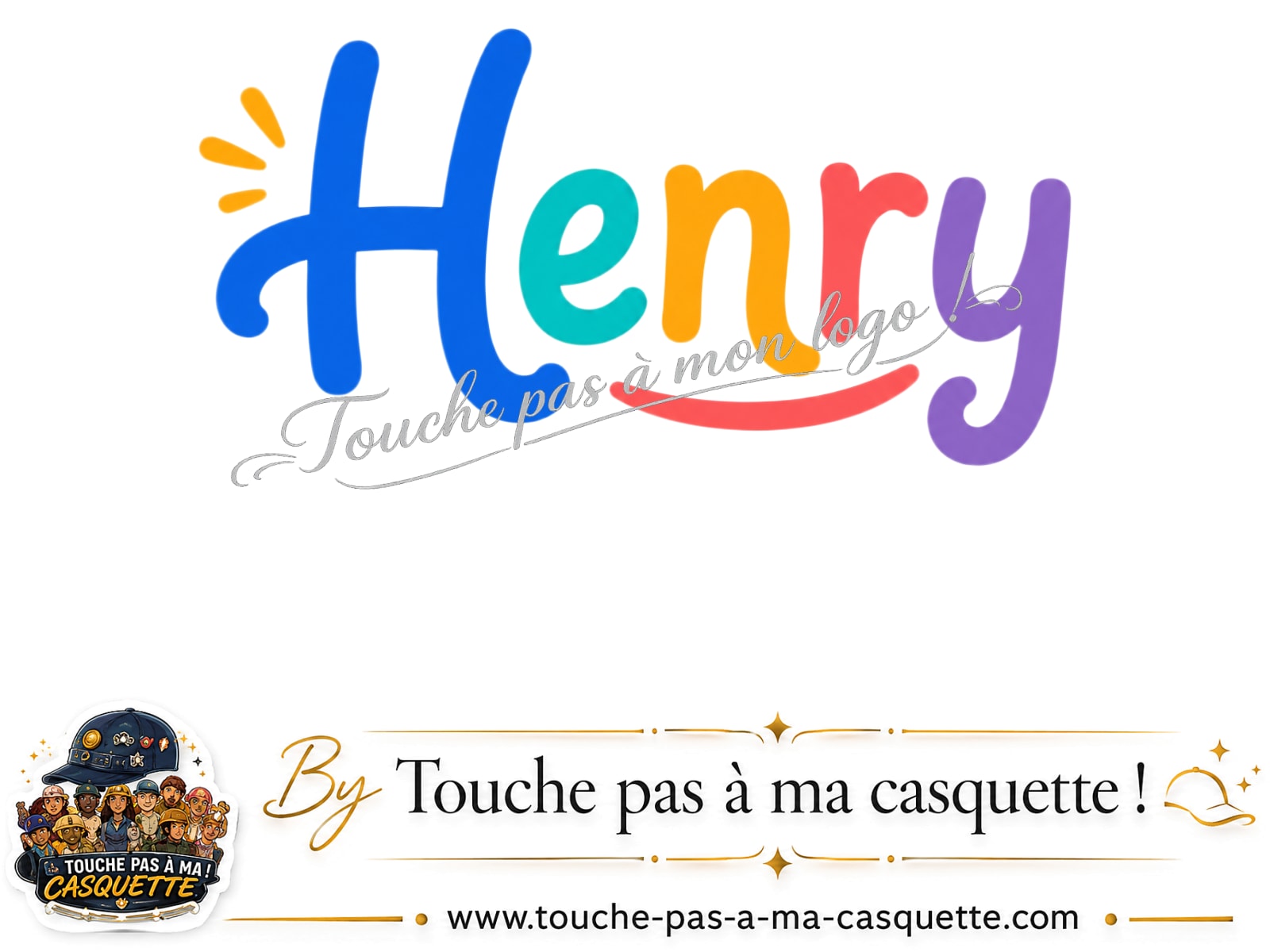 Logo logo416 / motif Prénom Henry coloré utilisé sur la casquette 3 cm