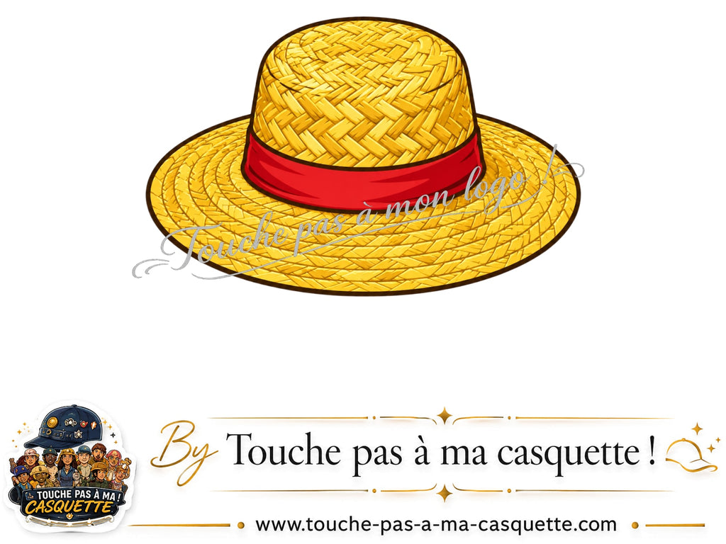 Motif Chapeau de paille utilisé sur la casquette Noir délavé 5 cm