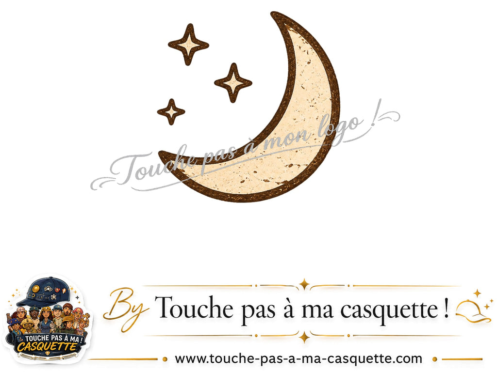 Visuel source Lune et étoiles bohèmes pour casquette personnalisée