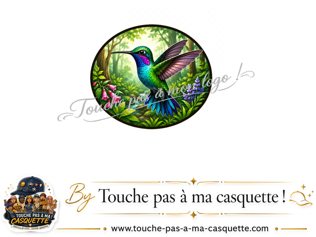 Logo logo412 / motif Colibri tropical utilisé sur la casquette 5 cm