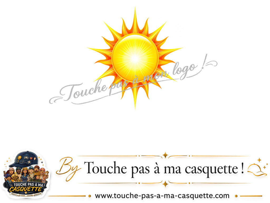 Motif Soleil rayonnant utilisé sur la casquette Orange délavé - Corail délavé 3 cm