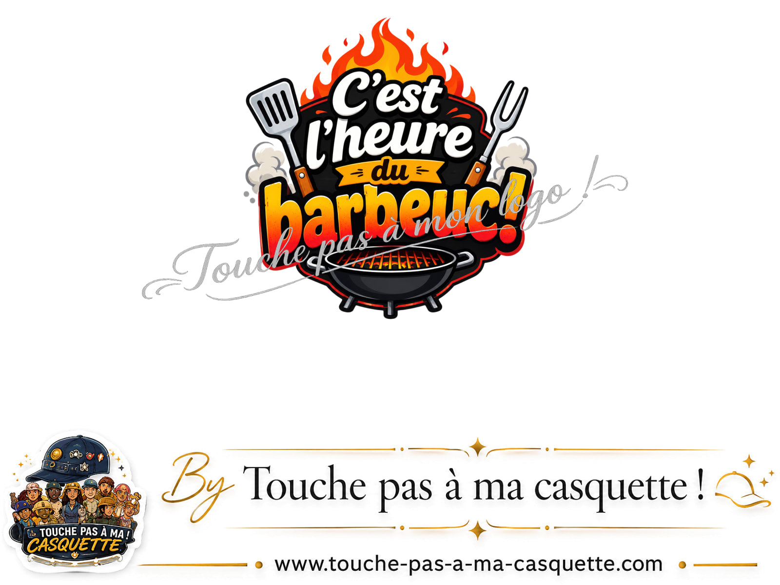 Logo logo333 / motif C’est l’heure du barbec utilisé sur la casquette 5 cm