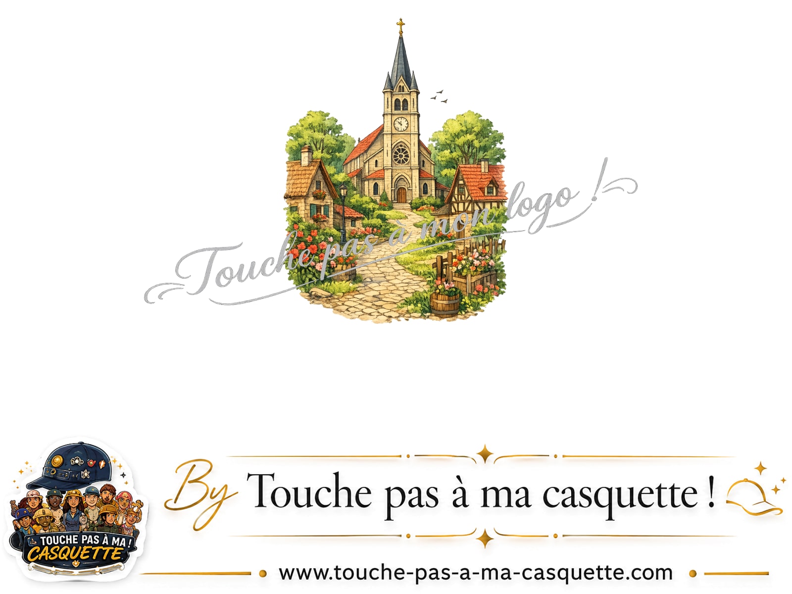 Visuel source Village église campagne pour casquette personnalisée