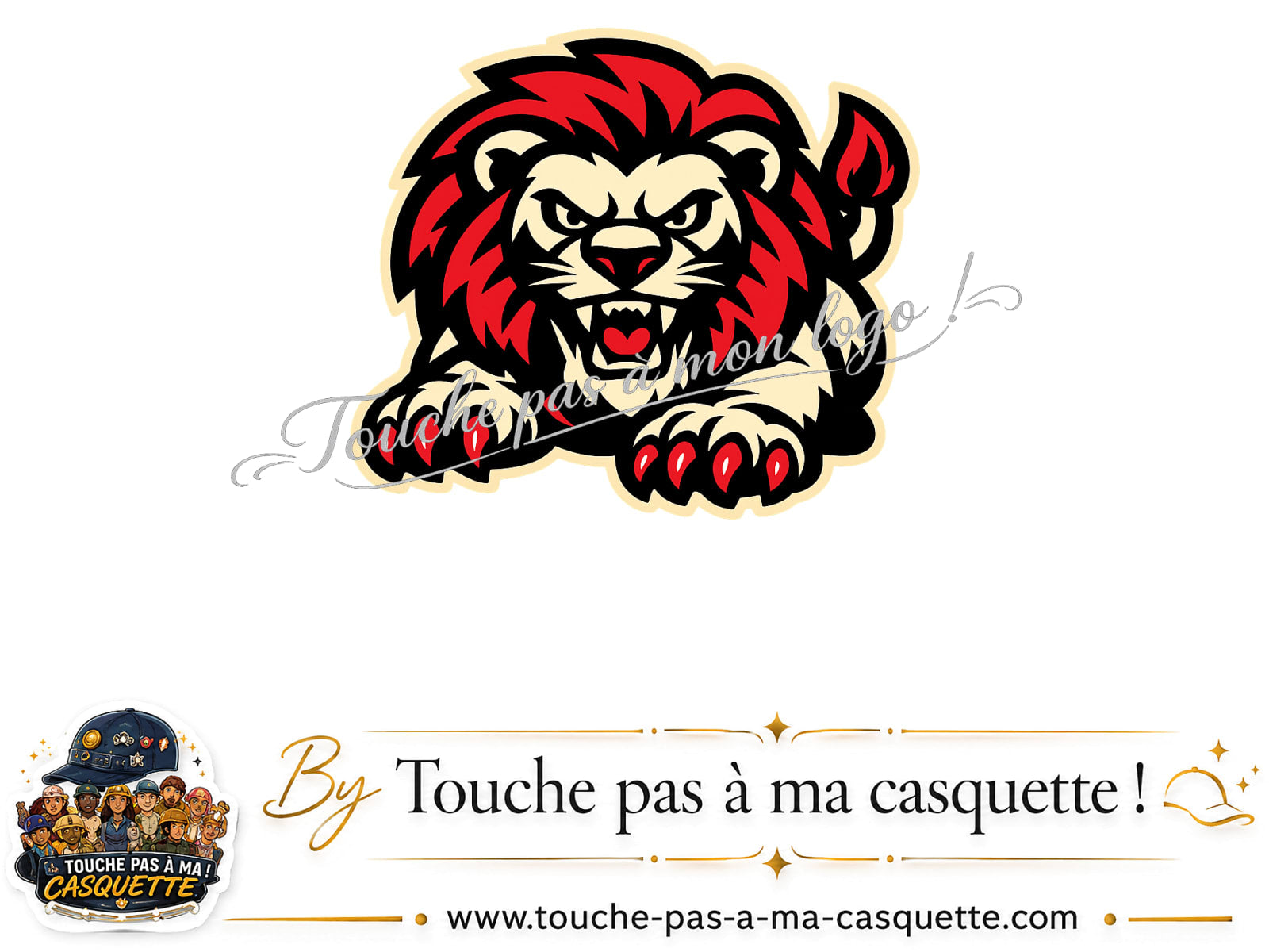 Visuel source Lion rouge rugissant pour casquette personnalisée