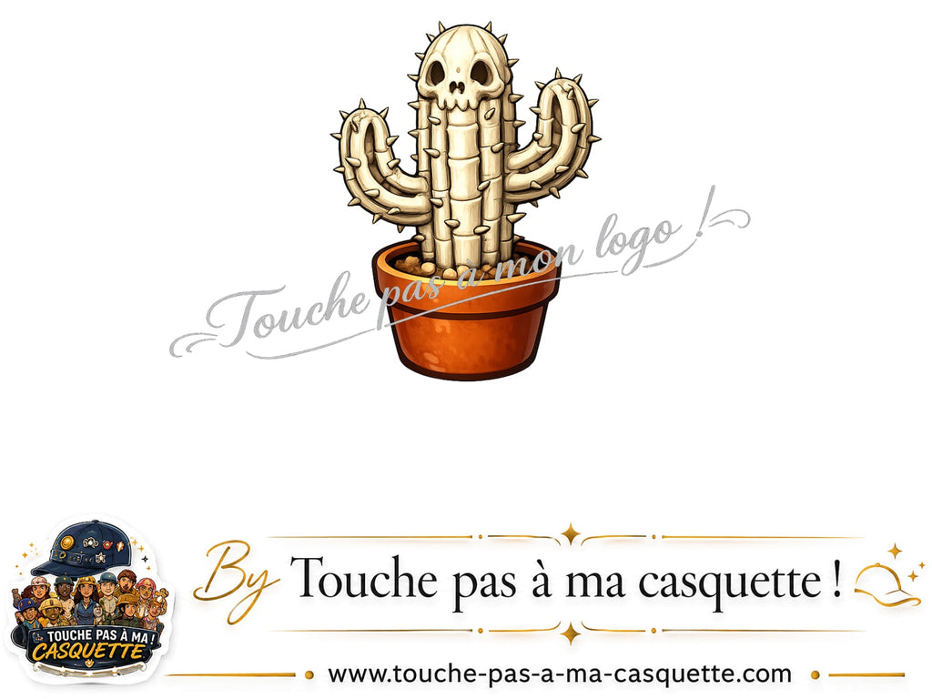 Logo logo391 / motif Cactus squelette utilisé sur la casquette 3 cm