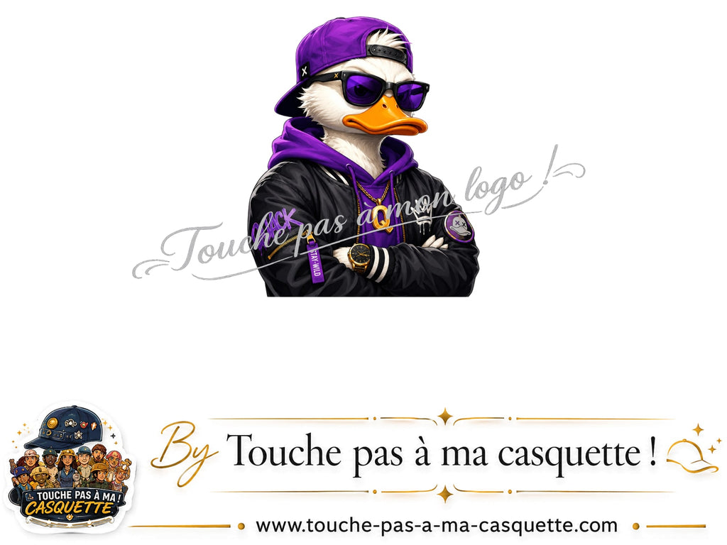 Visuel source Canard rappeur violet pour casquette personnalisée