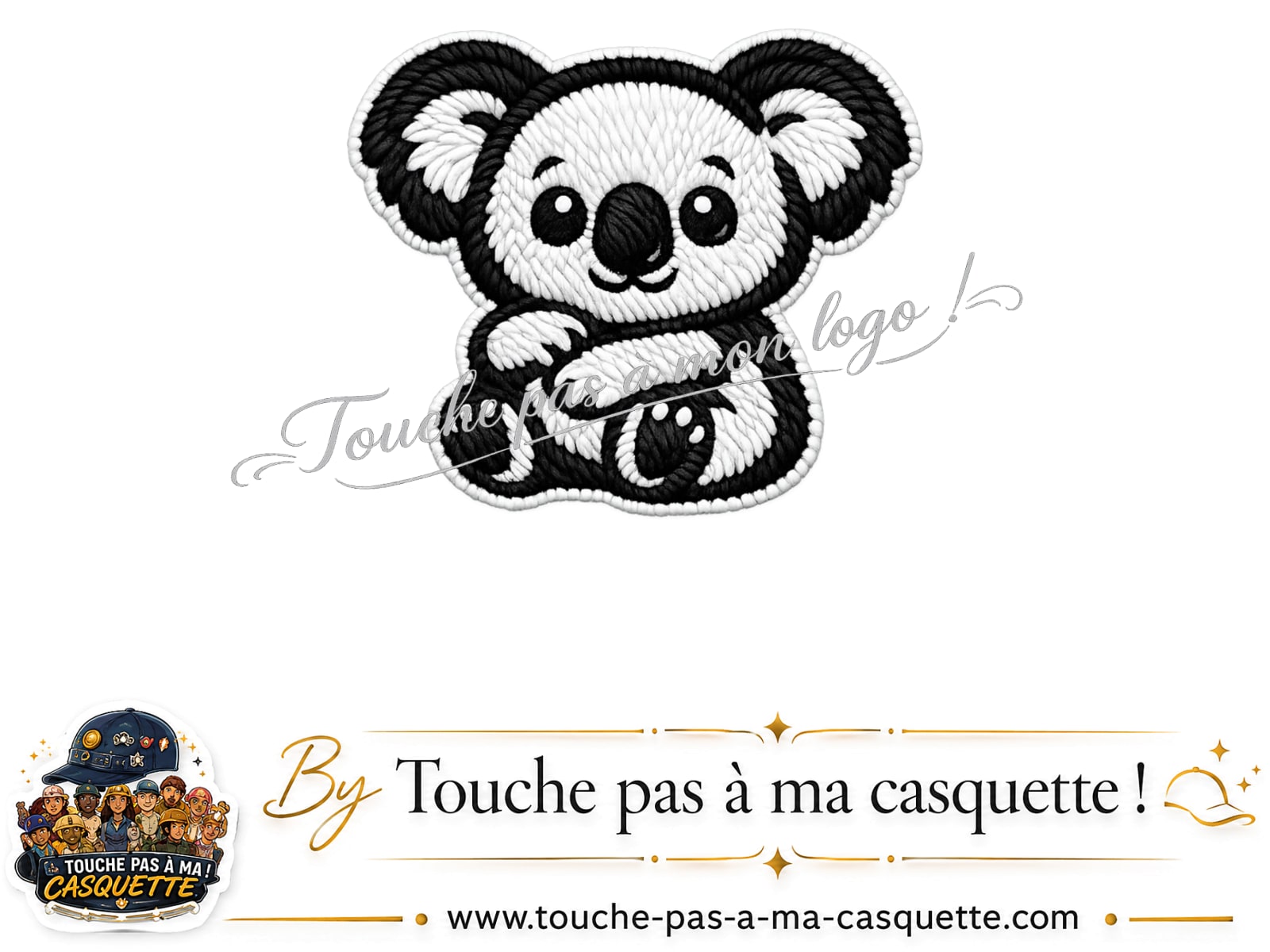 Logo motif Koala noir et blanc