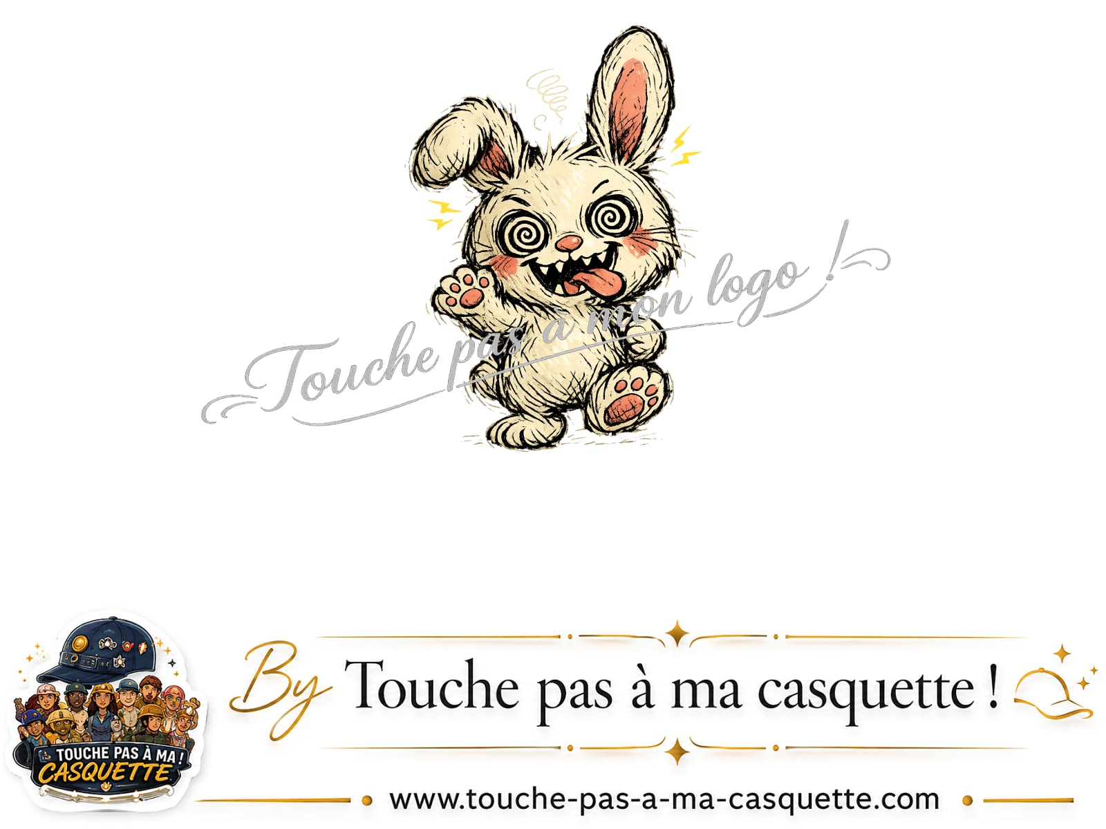 Visuel source Lapin fou cartoon pour casquette personnalisée