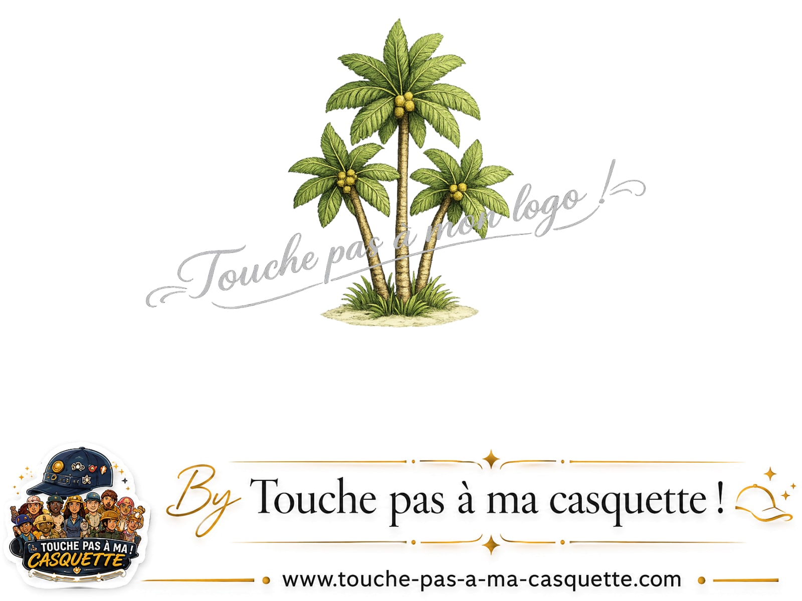 Logo logo443 / motif Palmiers tropicaux utilisé sur la casquette 5 cm