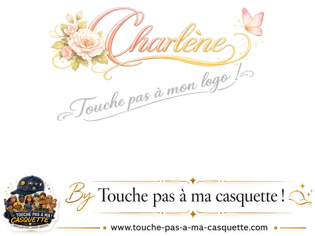 Détail du motif Prénom Charlène fleuri présenté sur la casquette