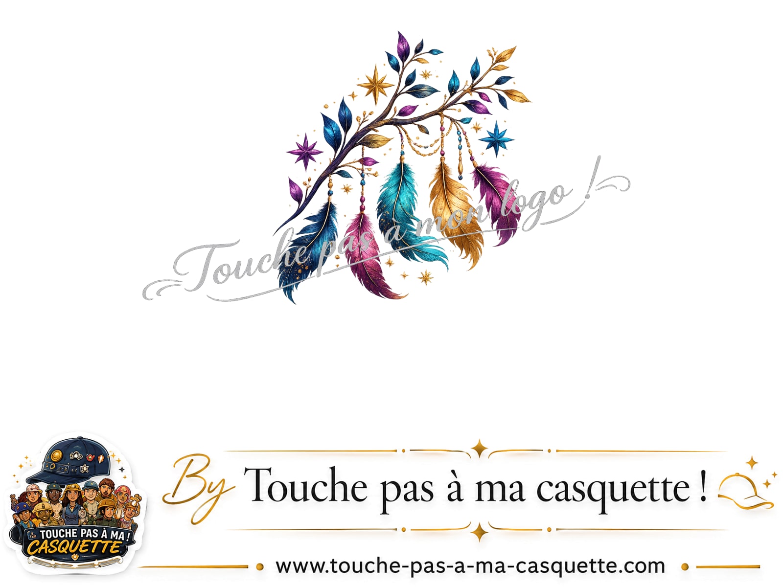 Motif Plumes bohèmes utilisé sur la casquette