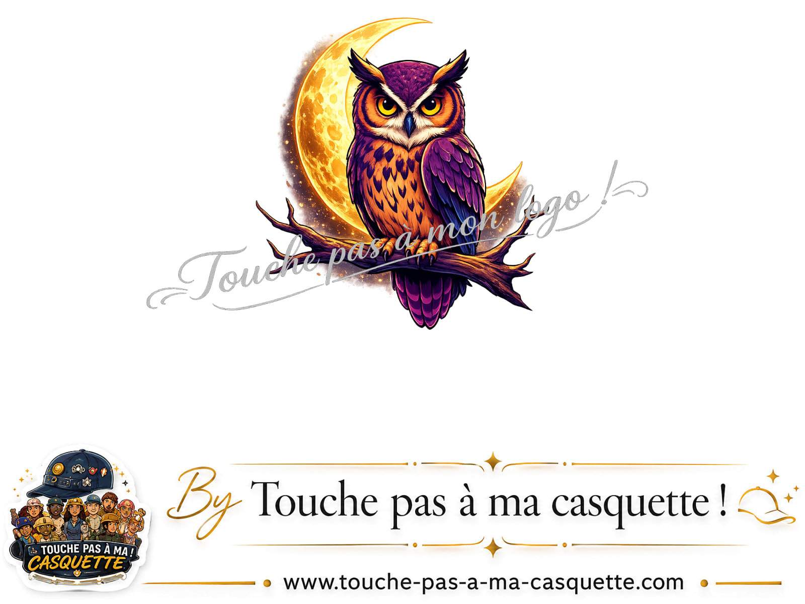 Motif Hibou lune utilisé sur la casquette