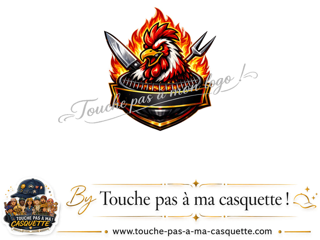 Motif Coq barbecue utilisé sur la casquette
