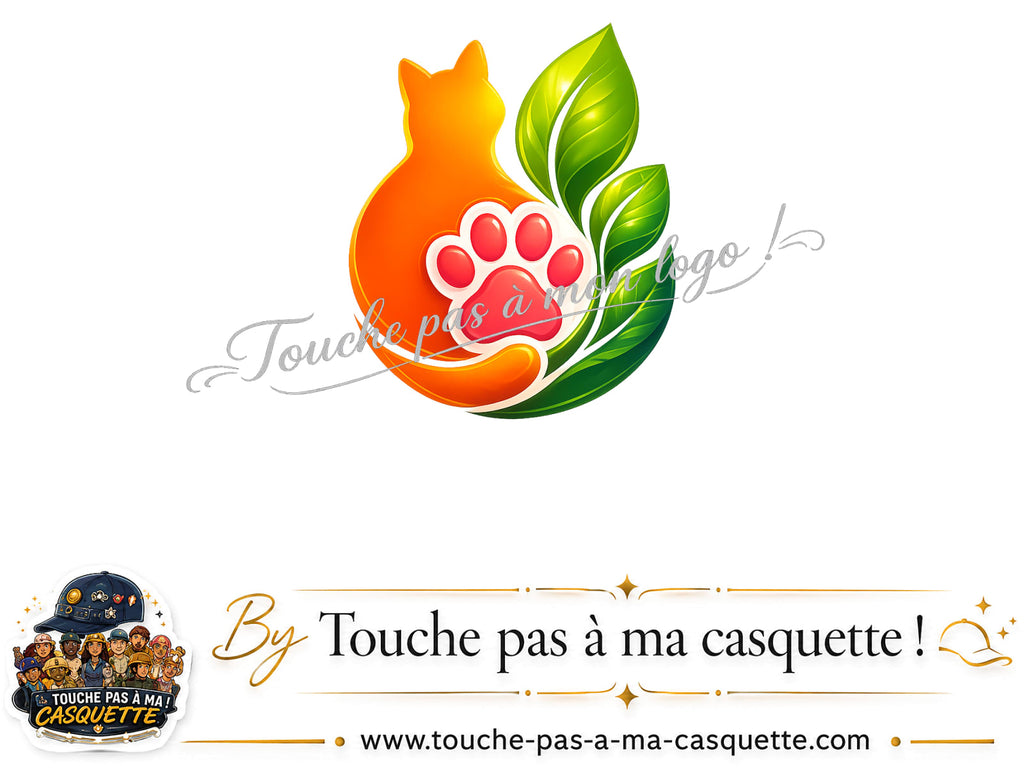 Motif Chat feuille utilisé sur la casquette