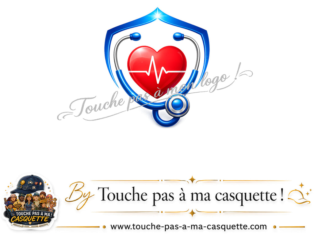 Motif Bouclier santé cœur utilisé sur la casquette