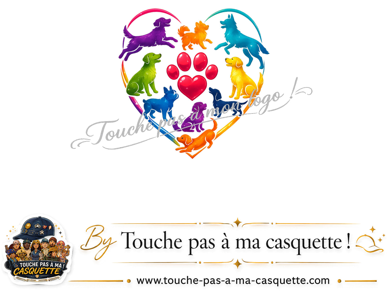 Motif Chats en cœur utilisé sur la casquette