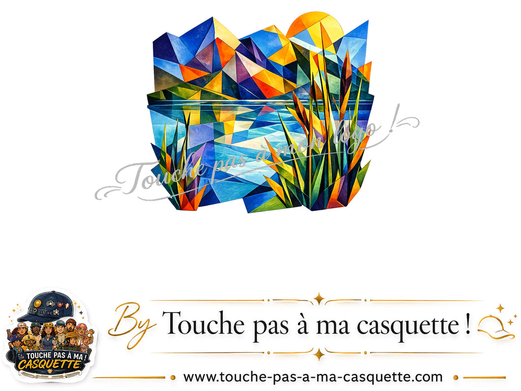 Motif Paysage tropical géométrique utilisé sur la casquette