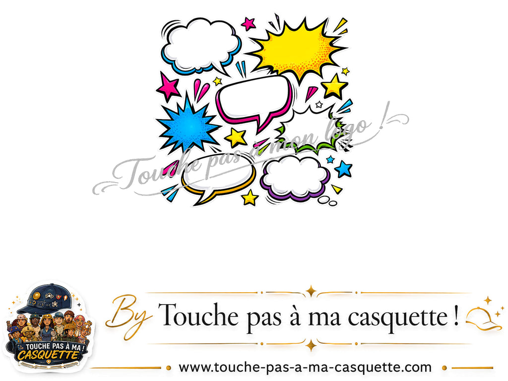 Motif Bulles de bande dessinée utilisé sur la casquette