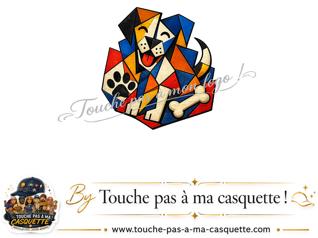 Motif Chien pop art utilisé sur la casquette