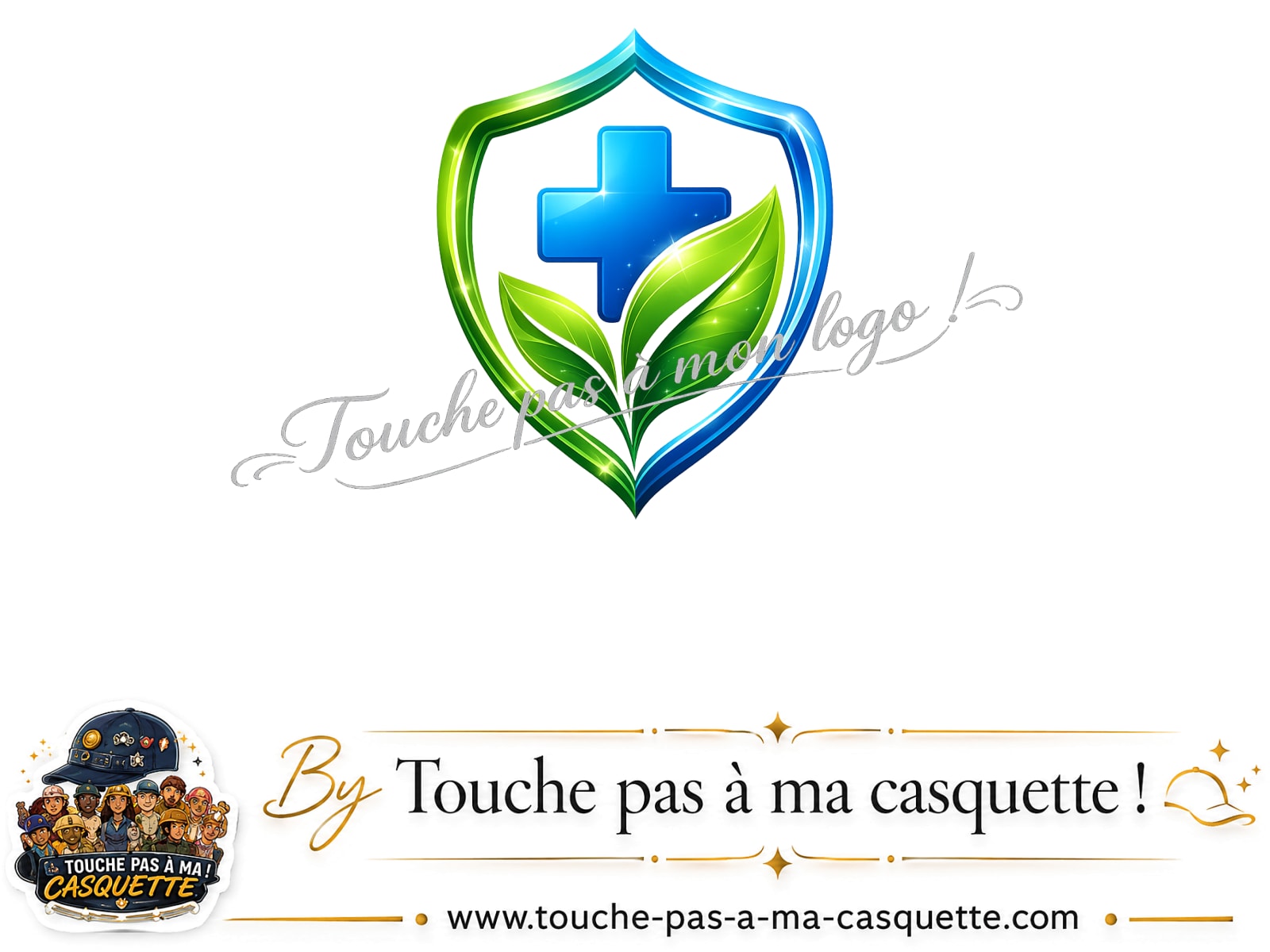 Motif Bouclier croix et feuilles utilisé sur la casquette