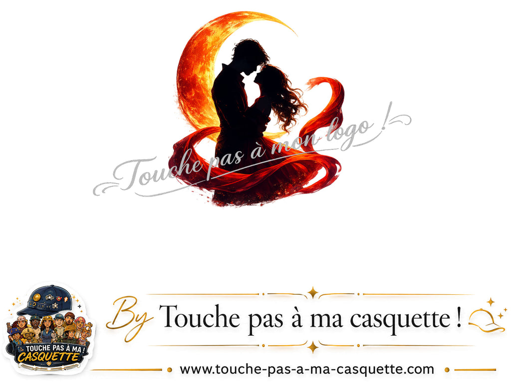 Motif Couple sous la lune utilisé sur la casquette