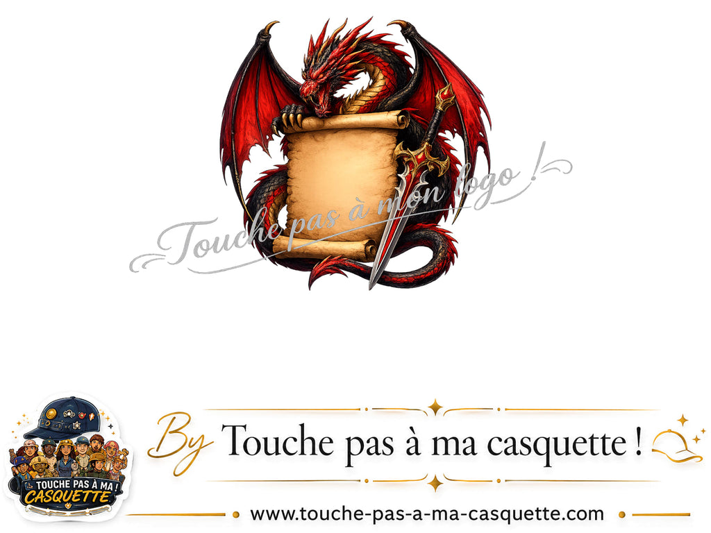 Motif Dragon parchemin utilisé sur la casquette