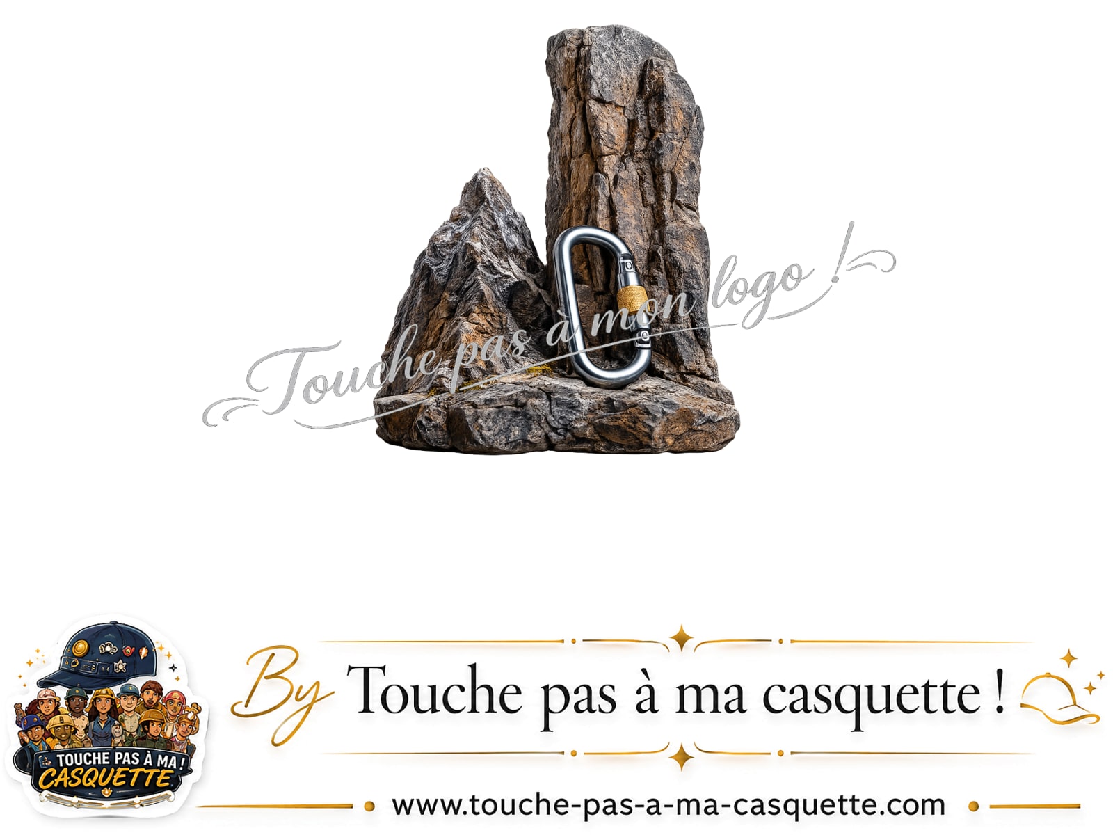 Motif Mousqueton d’escalade utilisé sur la casquette