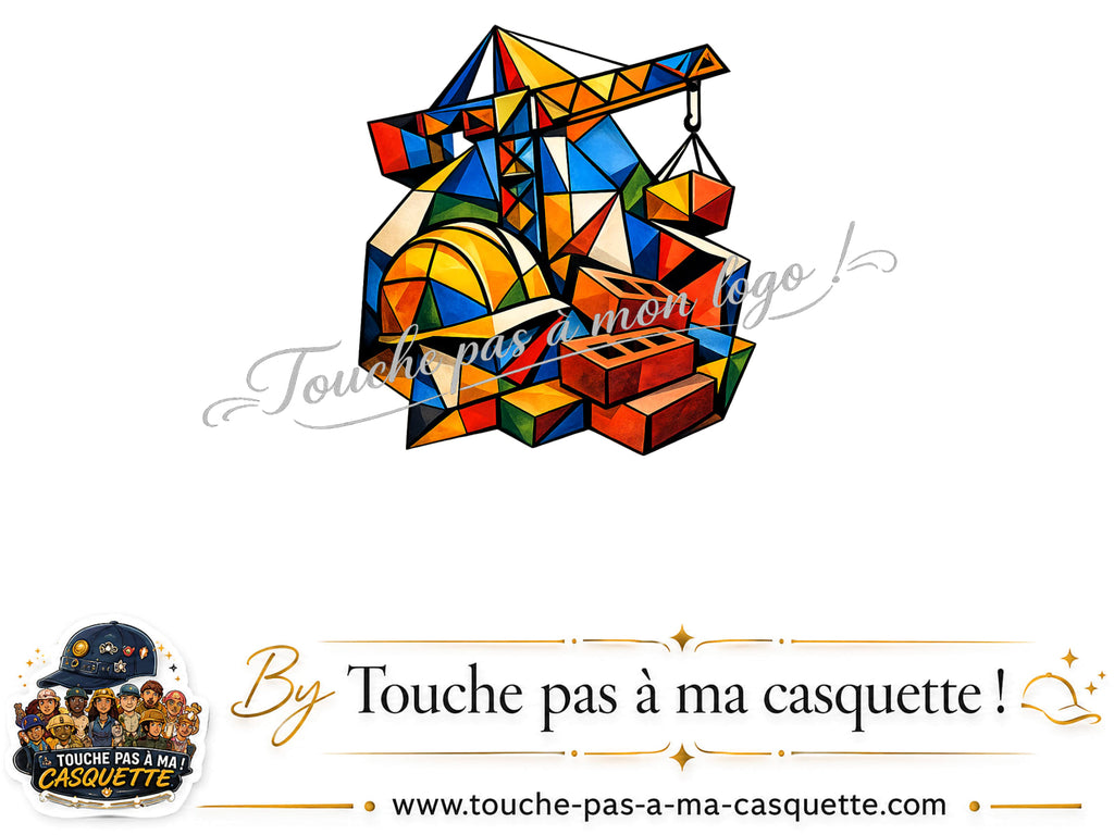 Motif Chantier géométrique utilisé sur la casquette
