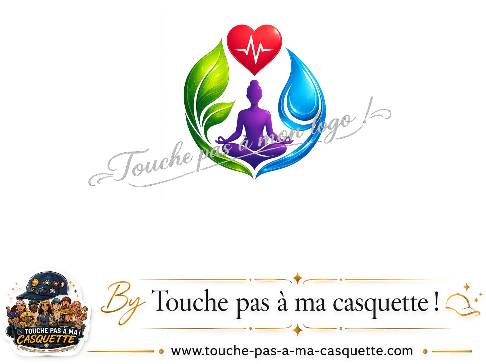 Motif Yoga santé utilisé sur la casquette
