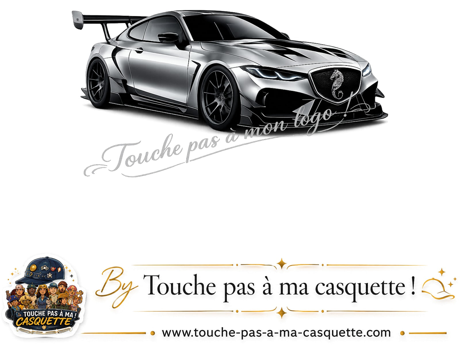 Détail du motif Voiture sportive présenté sur la casquette