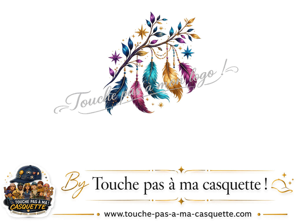 Motif Plumes bohèmes utilisé sur la casquette