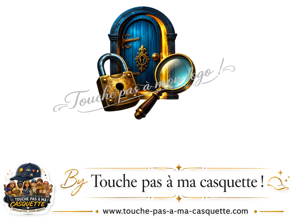 Détail du motif Porte mystérieuse avec cadenas présenté sur la casquette