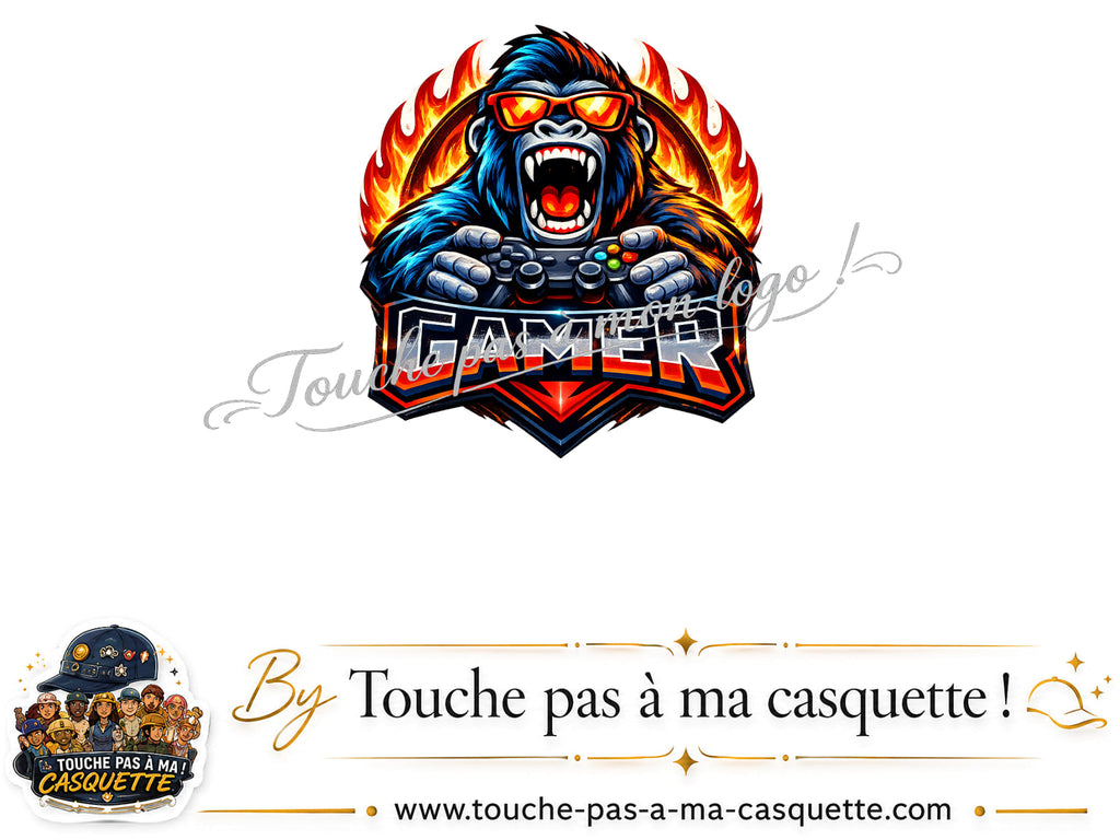Motif Gamer gorille utilisé sur la casquette