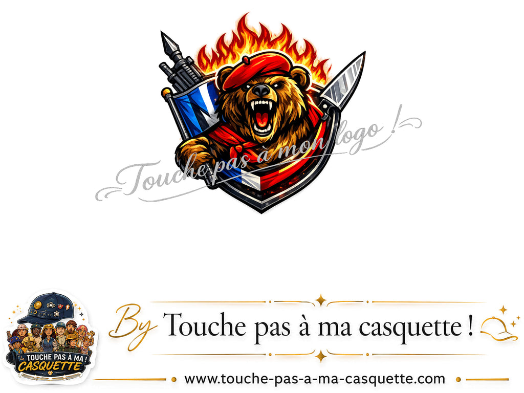 Motif Ours guerrier utilisé sur la casquette
