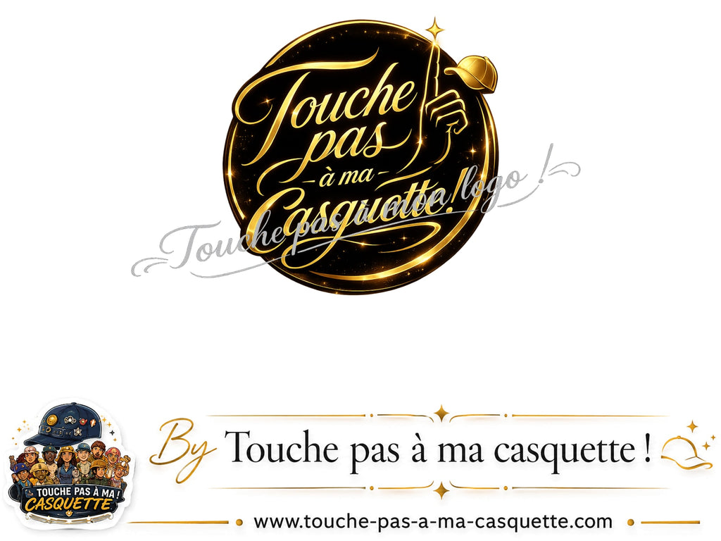 Détail du motif Touche pas à ma Casquette présenté sur la casquette