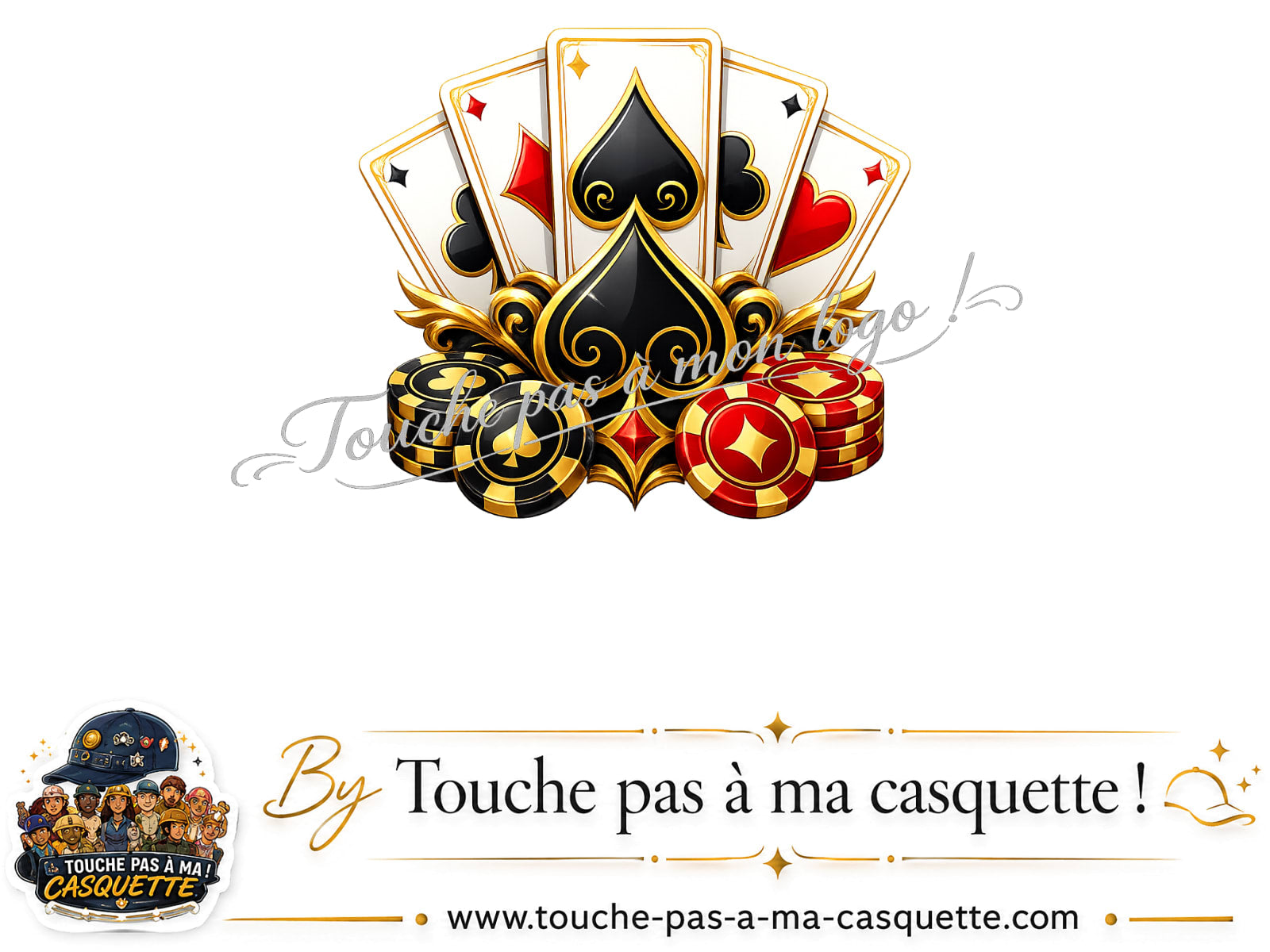 Motif Poker cartes et jetons utilisé sur la casquette