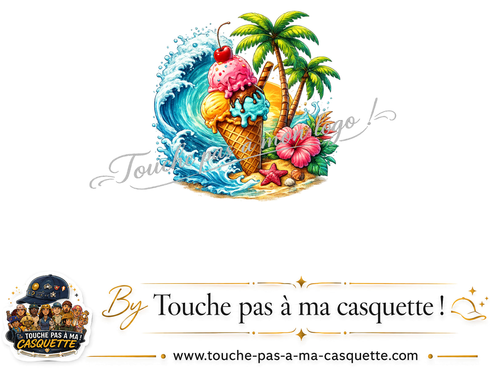Motif Glace tropicale utilisé sur la casquette