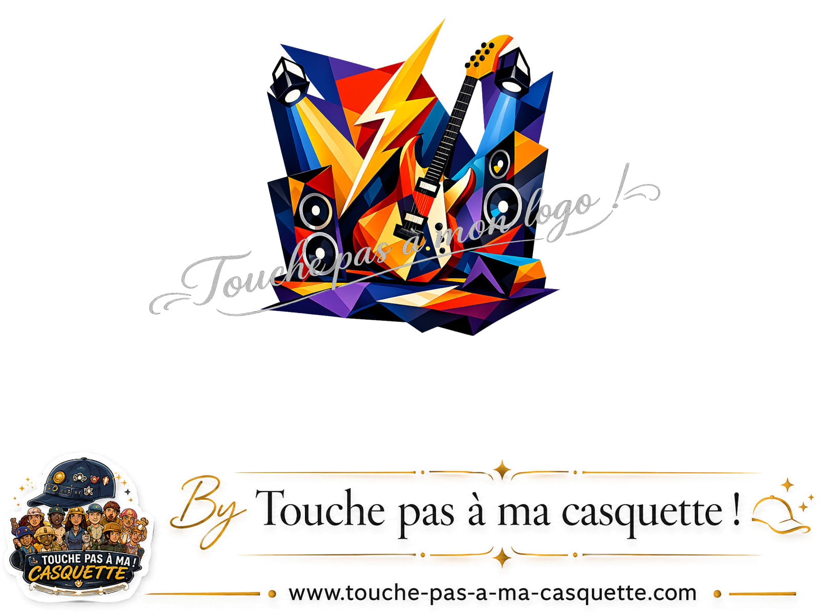 Motif Guitare rock utilisé sur la casquette